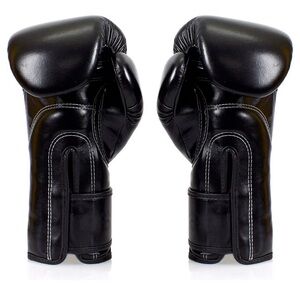 Premium Black Leather Boxing Gloves